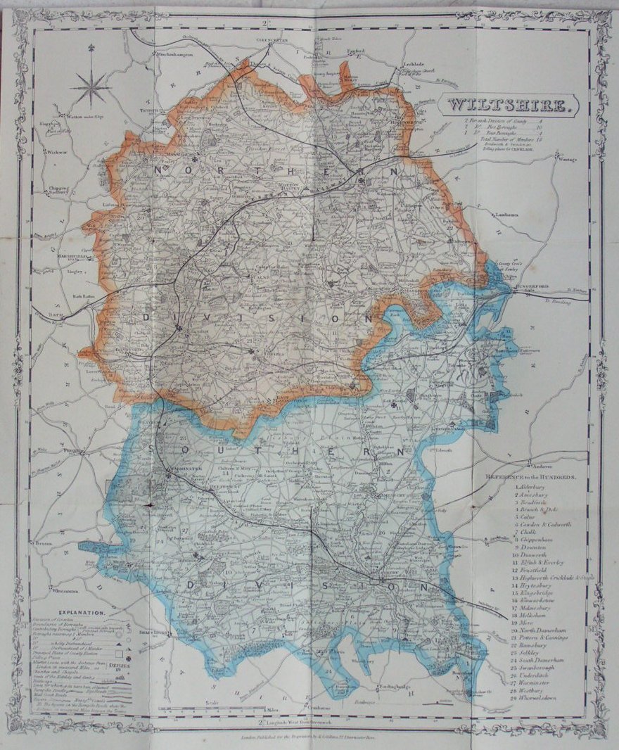 Map of Wiltshire - Rowe-Collins